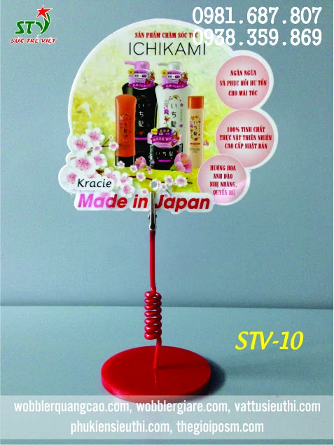 Wobbler để bàn đế mica tròn STV 10