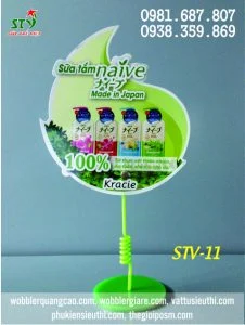 Wobbler để bàn đế mica xanh STV 11