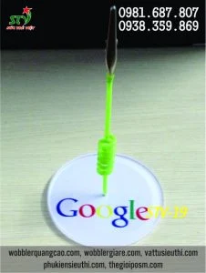 Wobbler để bàn đế mica trắng STV 19