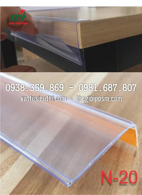 Nẹp Bảng Giá N20 Gắn Mép Kệ Siêu Thị