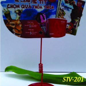 wobbler quảng cáo, wobbler để bàn, wobbler chân nhựa, in wobbler