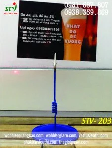 Wobbler để bàn đế nhựa xanh STV 203