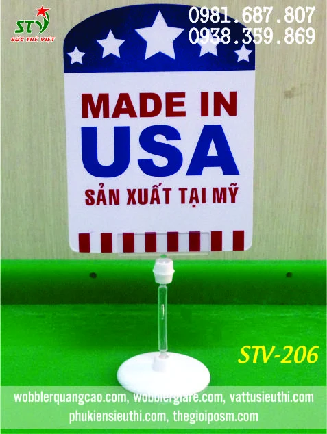 Wobbler để bàn đế nhựa oval STV 206
