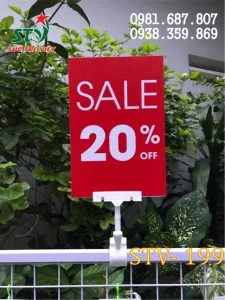 Kẹp bảng giá STV 199 cho shop thời trang