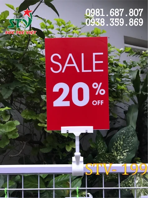 Kẹp bảng giá STV 199 cho shop thời trang