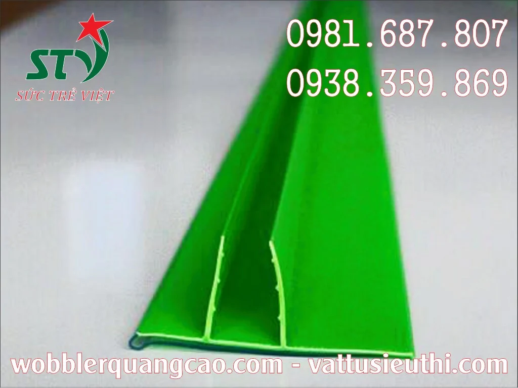 Nẹp cài giá siêu thị N03 lắp ở mép kệ kính