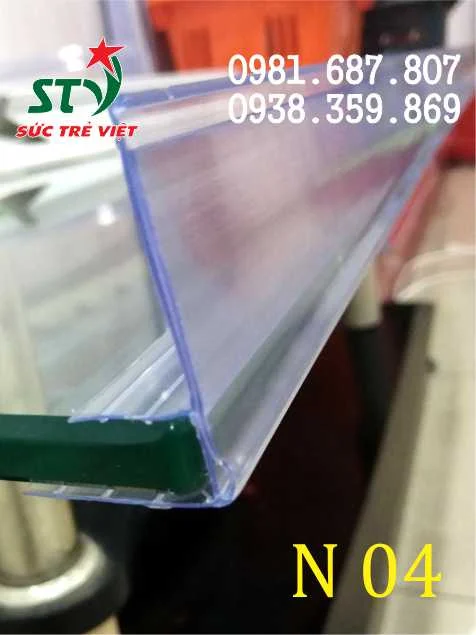 Nẹp Nhựa Siêu Thị N04 Cho Kệ Kính, Kệ Gỗ