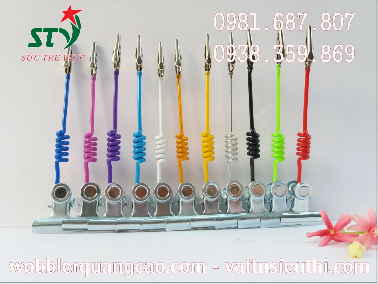 kẹp lò xo, kẹp quảng cáo, woobler kẹp, lò xo wobbler