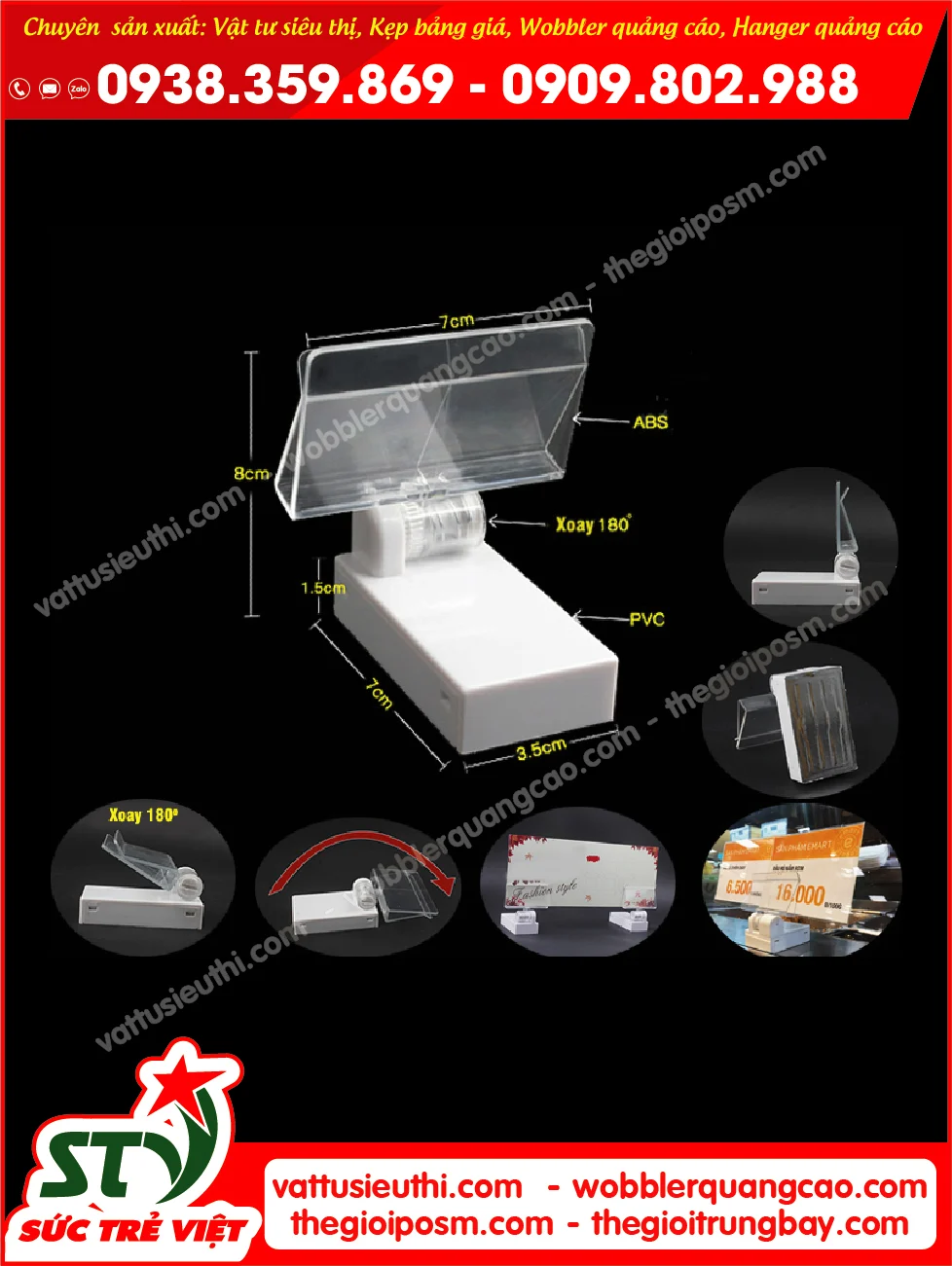 Kẹp nam châm giữ bảng giá trên kệ thép