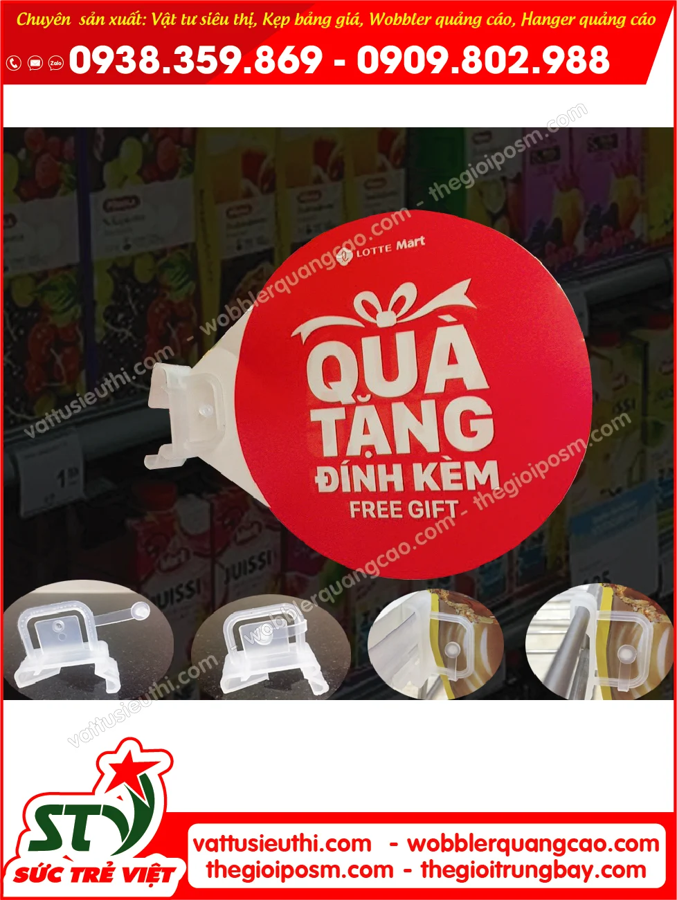 Kẹp siêu thị giữ bảng giá, bảng sale và quảng cáo