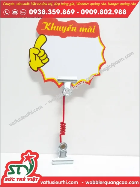 Kẹp lò xo, kẹp wobbler quảng cáo